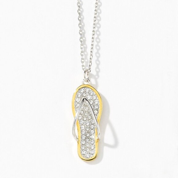 Touchstone Crystal Jewelry - Flip Flop Necklace‎ - Touchstone Crystal by Swarovski
